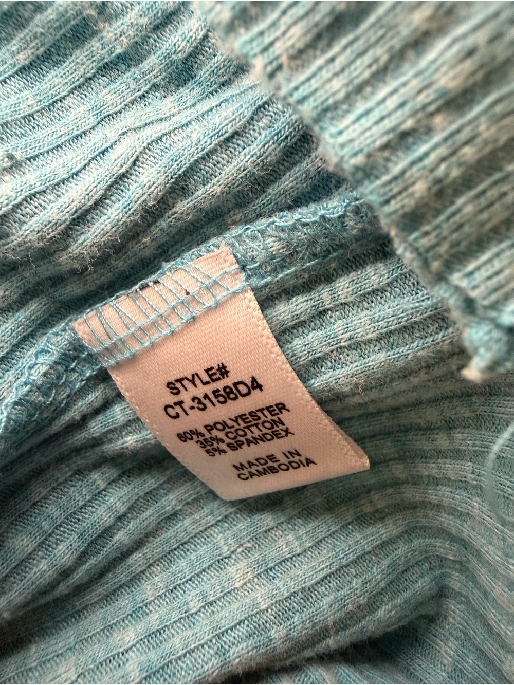 Sleeveless Ribbed Henley Tank Top - Turquoise - Picture 10 of 10